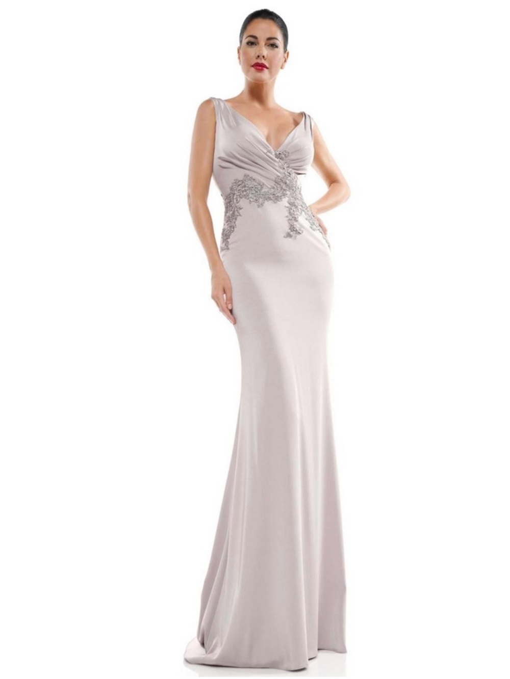 Sleeveless V-Back Maxi Dress in Blush with Lace Waist